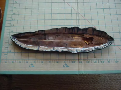 Edgecomb Potters Maine Studio pottery signed leaf plate blue crystalline glaze