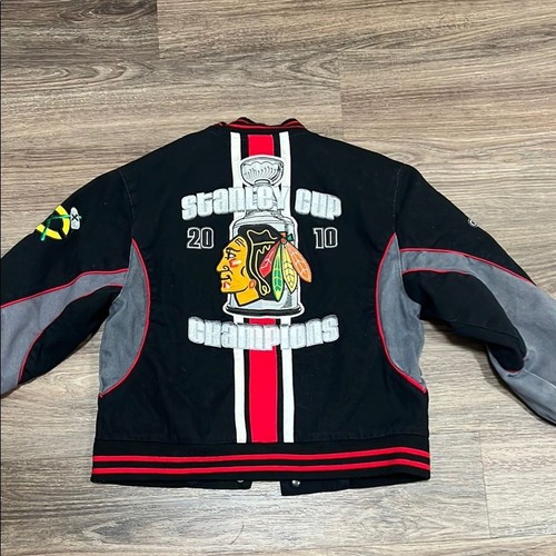 Blackhawks Kids Jacket - Black and Gray, Red - Picture 11 of 11