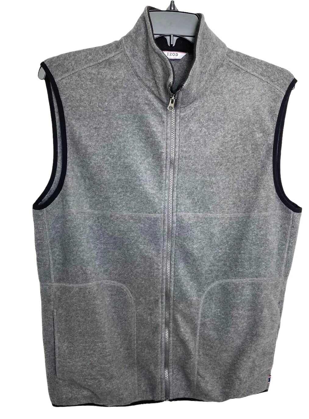 Izod Unisex Grey Fleece Full Zippered Vest with Pockets Size M Outdoor Hiking