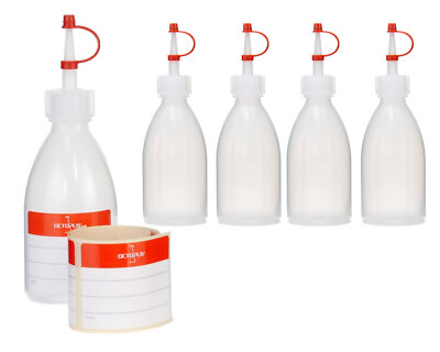 5 x 100 ml Quetschflaschen, Garnierflaschen, Plastikflaschen, Dosierflaschen