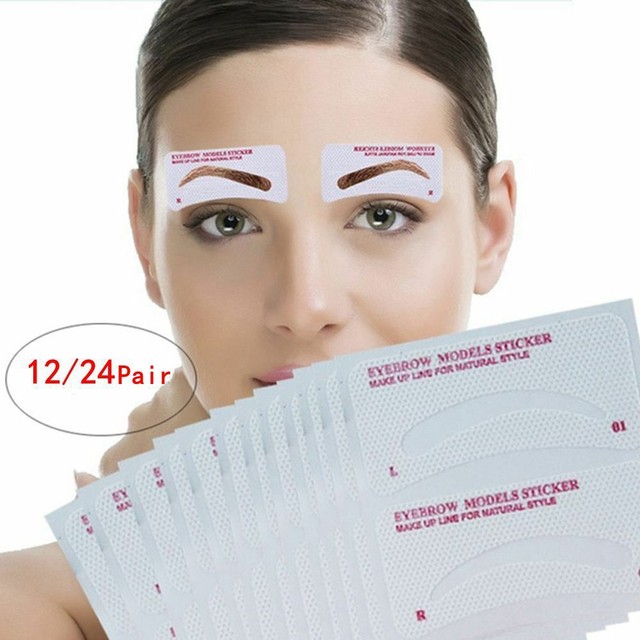 women fashion eye card template shaper stickers makeup tools eyebrow