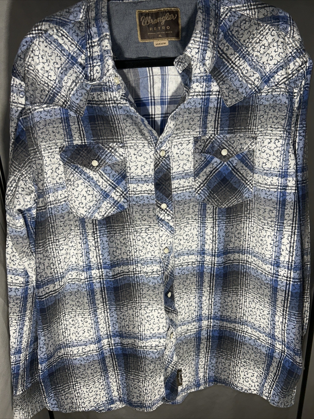 Wrangler Retro Premium Men’s XL Floral Western Pearl Snap Long Sleeve