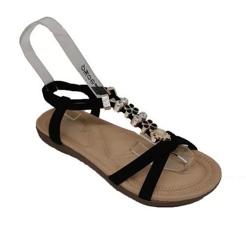 Damen Elegant Sommer Sandalen Schuhe Bequem Peeptoes Elastische Riemchen Glitzer Größe - Bild 2 von 13