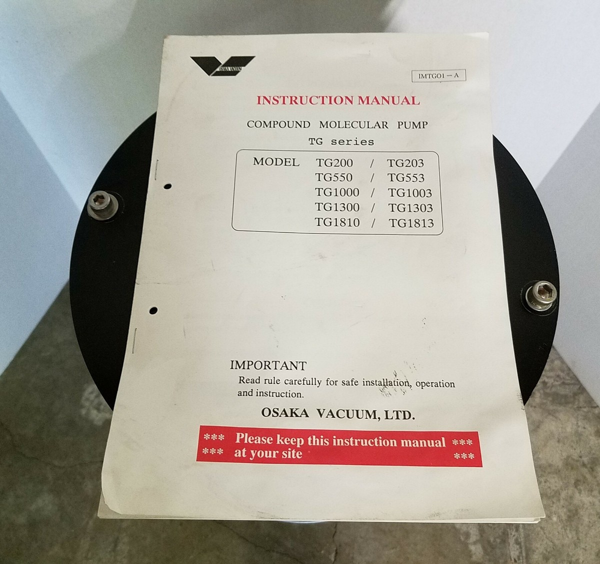 Osaka Vacuum TG1300 Compound Turbo Molecular Pump | eBay Osaka Vacuum TG1300 Compound Turbo Molecular Pump | eBay