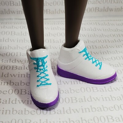 CREATABLE WORLD ~ SHOES ~ WHITE PURPLE BLUE HI-TOP SHOE SNEAKER DOLL ACCESSORY