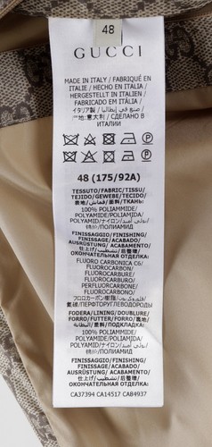 Herren Neu ohne Etikett Gucci "FAKE NOT" Web Beige GG Monogramm Nylon Kapuzenjacke IT48 oder L - Bild 6 von 21