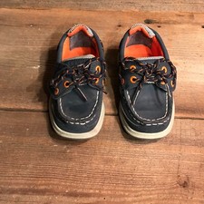 Sperry Toddler Boys Boat Shoes Loafers sz 7M Blue/Orange