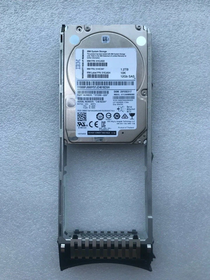 IBM 01EJ024 V5000 Gen2 01AC597 1.2TB 10K SAS 2.5 12Gbps 01EJ022 - Image 2 of 4