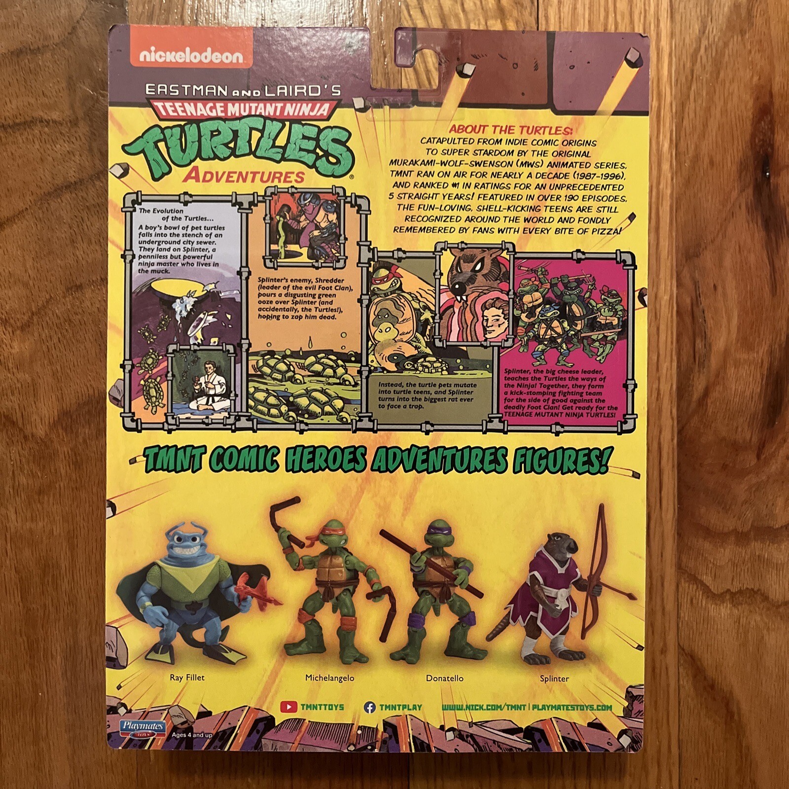 PLAYMATES Michelangelo TMNT COMIC HEROES ADVENTURES FIGURES NIP