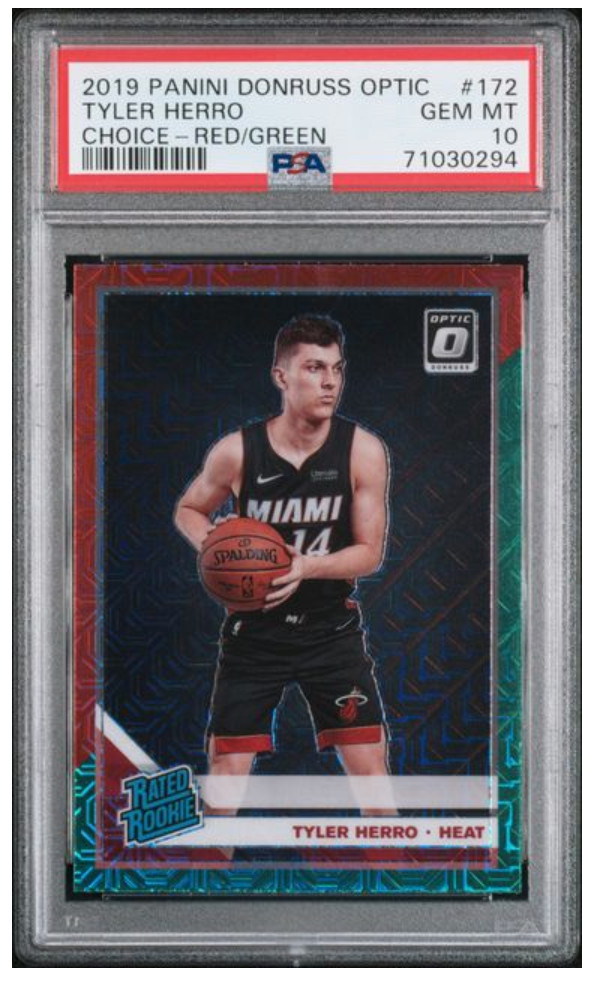 2019 Donruss Optic Tyler Herro Rookie RC Choice-Red/Green Prizm SP 