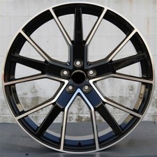 22 Q8 Style Black Machined Wheels Fits Audi A7 S7 Q5 Q7 Q8 Sq7 Rsq8 Etron