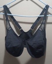 Delimira Women's Front Closure Bra Full Coverage Black Size 38F