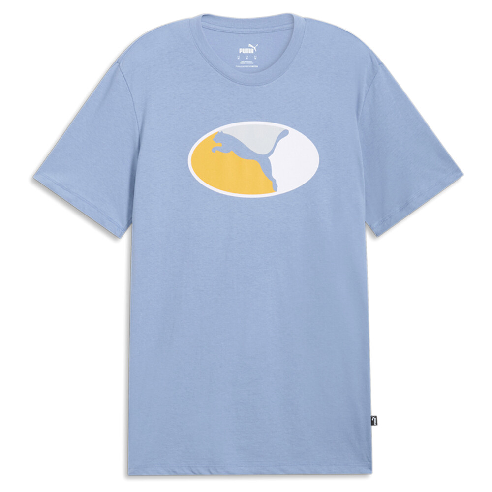 Футболка с круглым вырезом и коротким рукавом Puma Graphics Execution Мужские синие повседневные топы 682