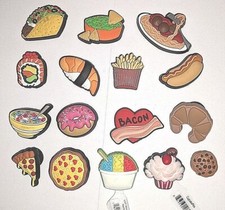 Jibbitz Pizza, Taco, Donut, Sushi, Bacon, Fruit Loops, Donut, Pasta, Hot Dog New