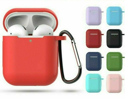 ❤ Apple Airpods Case Silicone Gel Skin Cover Holder for Shockproof Airpod 1  2 | eBay