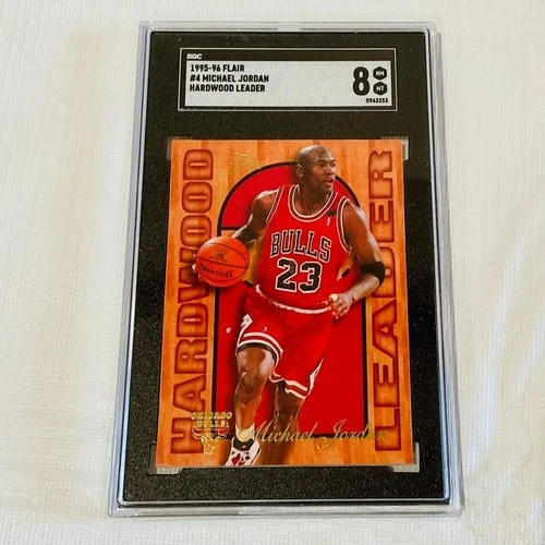 Michael Jordan 1995/96 Fleer Flair Hardwood Leader card #4 of 27 Graded SGC 8 NM