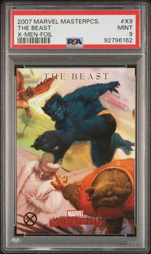 2007 Marvel Masterpieces #X9 The Beast Foil PSA 9 MINT - Freshly Graded!