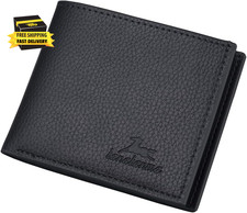 Slim Wallet for Men with Coin Purse, Minimalist Wallet with Zipper, Bifold Mens