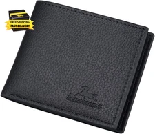 Slim Wallet for Men with Coin Purse, Minimalist Wallet with Zipper, Bifold Mens