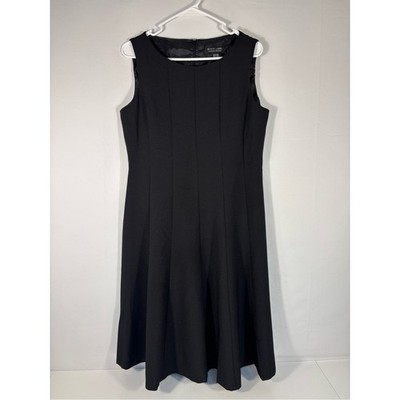 NWT Black Label by Evan-Picone Black Fit & Flare Dress Career Office Size 8