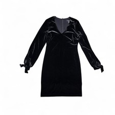 Karen Kane NWT Black Velvet Sheath Dress Tie Sleeve #4L69299 Women's Medium 