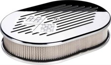 Billet Specialties Oval Air Cleaner - Small Checkered Flag