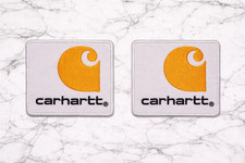 LOT OF 2 CARHARTT LOGO EMBROIDERED IRON OR SEW ON PATCH 1.75"X1.75" FREE SHIP