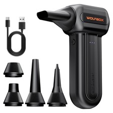 WOLFBOX MF60 Compressed Air Duster, 3-Speed 3.39" x x 5.12, Black