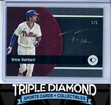 2024 Topps Diamond Icons Trea Turner Black Polychromatink Auto Red #1/5 AB339