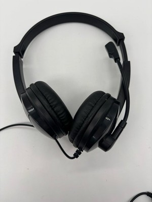 Black Wired On-Ear Headphones Adjustable Headband Stereo Audio Lightweight