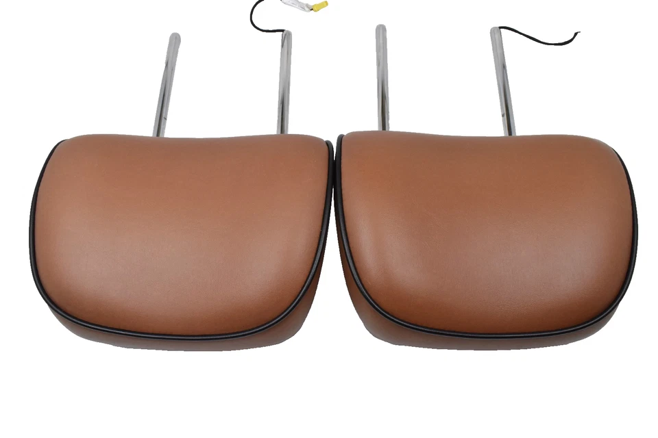 Conjunto de encosto de cabeça 12-21 Jeep Grand Cherokee dianteiro couro castanho ativo par fabricante de equipamento original - Imagem 3 de 4