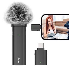 Wireless Lavalier Microphone for Smartphones, Plug-Play Mic with Charging Cab...