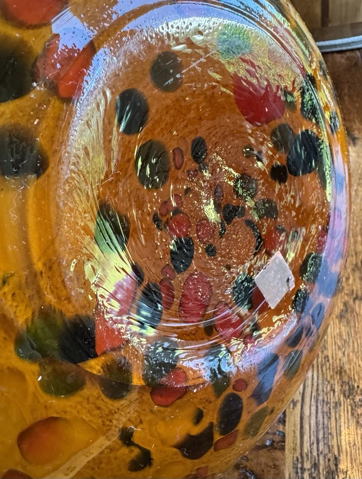 Jarrón grande de vidrio artístico confeti con salpicaduras de Murano Maestri Vetrai Italia italiano Foto 3 de 4