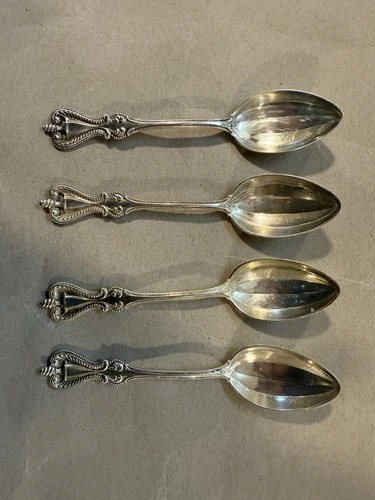 4 Towle old colonial sterling silver teaspoon 925 1895 none monogram 102g As Is
