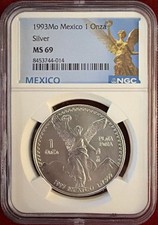1993 Mexican BU 1oz .999 Silver Libertad NGC MS-69 Only 21 Higher!