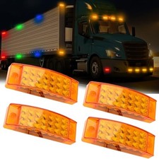 4Pcs 5.8" 21LED Side Marker Clearance Trailer Lights, 3-in-1 Front Rear Amber