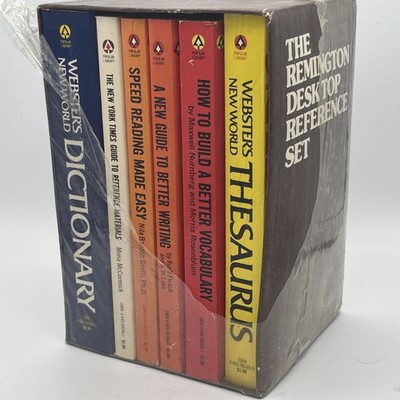 Remington Desktop Reference Set Webster Dictionary Thesaurus Vintage Books