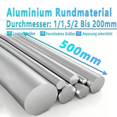 Aluminium Rundmaterial Alu Rund Stange Alustab Rundstab Aluminiumstange Ø1~200mm - Bild 1 von 4