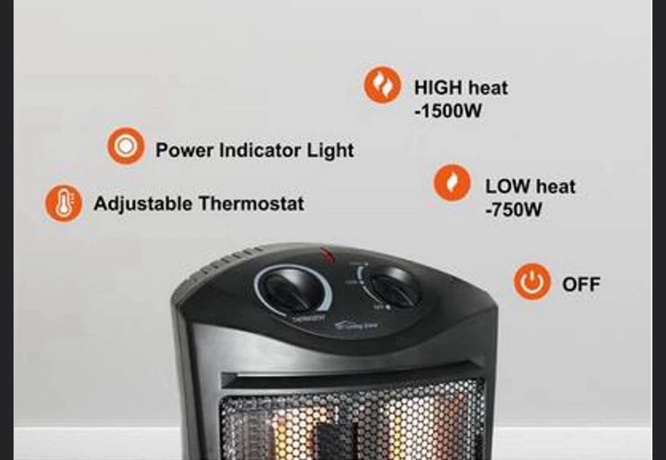 still sealed Comfort Zone tower space heater can efficiently warm a large space - Image 4 of 4