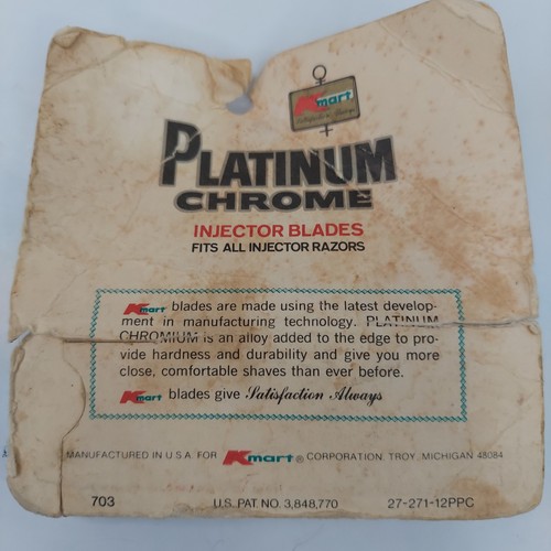 Vintage Kmart Platin Chrom Injektor Klingen 1 Packung mit 11 Klingen New Old Stock - Bild 2 von 2