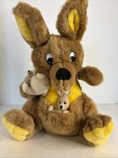 Kangaroo With Two Joeys Plush From Australia 14  