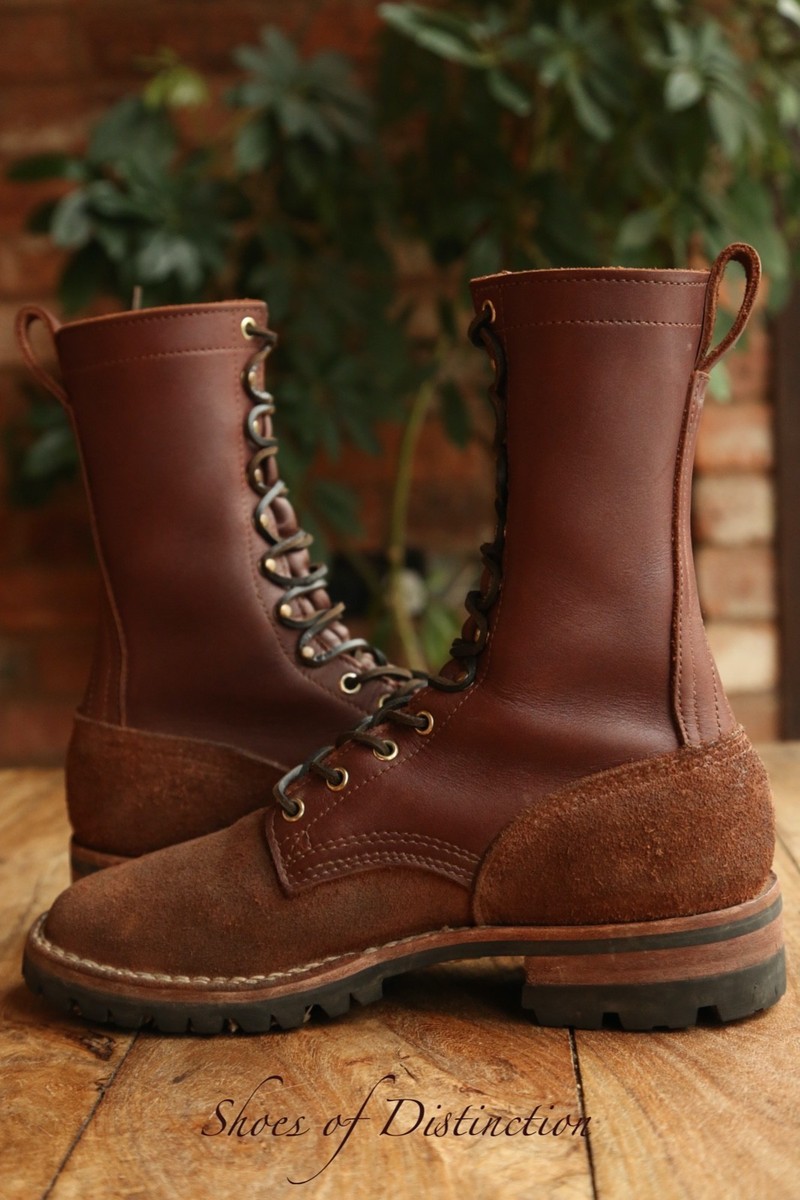 Nicks Bulider Pro Brown Leather Suede Derby Boots Shoes Mens UK 9 US 9.5 C EU 43 View 6