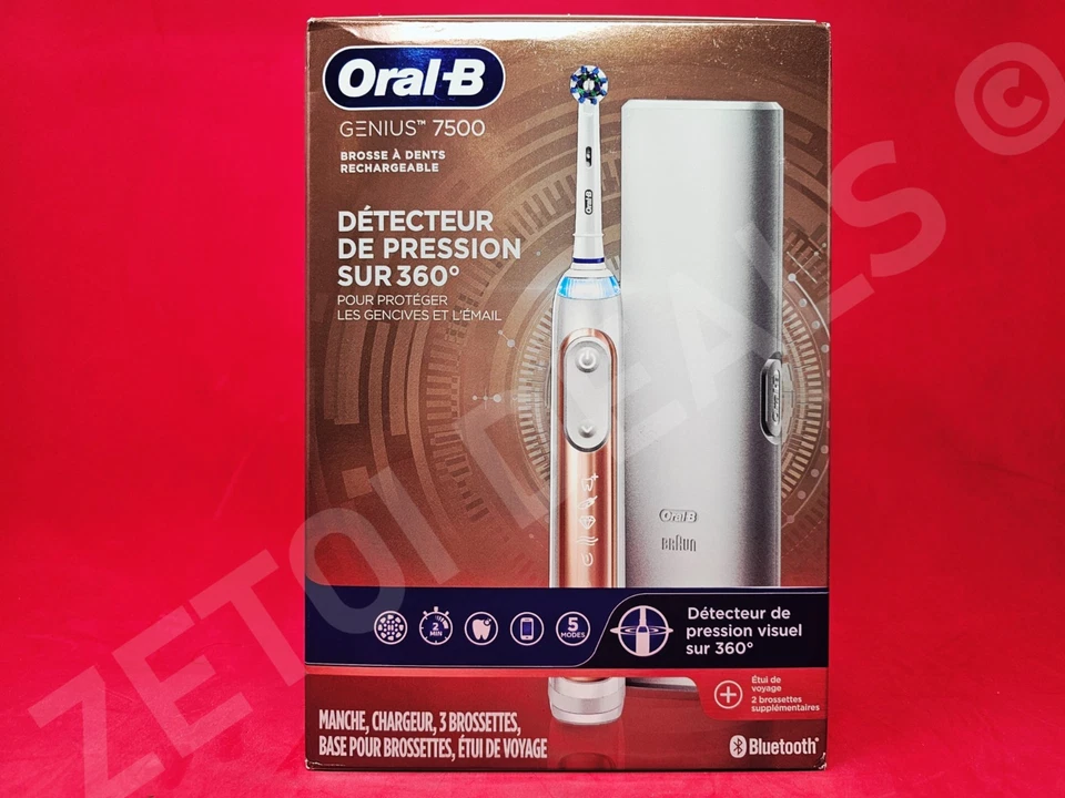 **BRAND NEW** ORAL B Genius 7500 GOLD Rechargeable ELECTRIC TOOTHBRUSH - SEALED - Image 3 of 4