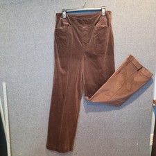 DG2 Diane Gilman Brown Velvet Wide Leg Pants Women's Size 14