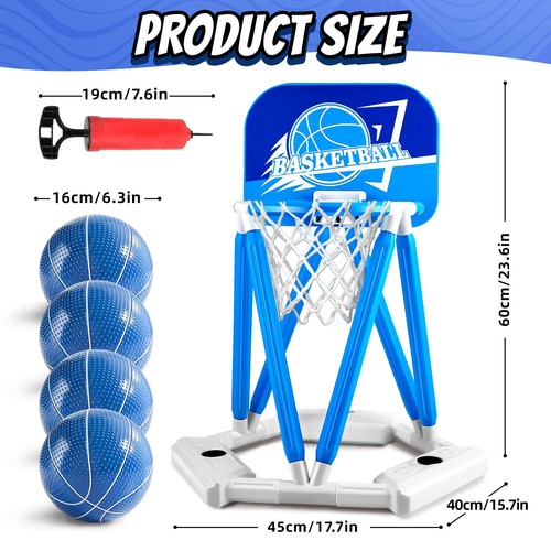 Pool Basketball Hoop, Floating Basketball Hoop Toy for Pool Water Game with 4... - Picture 4 of 6