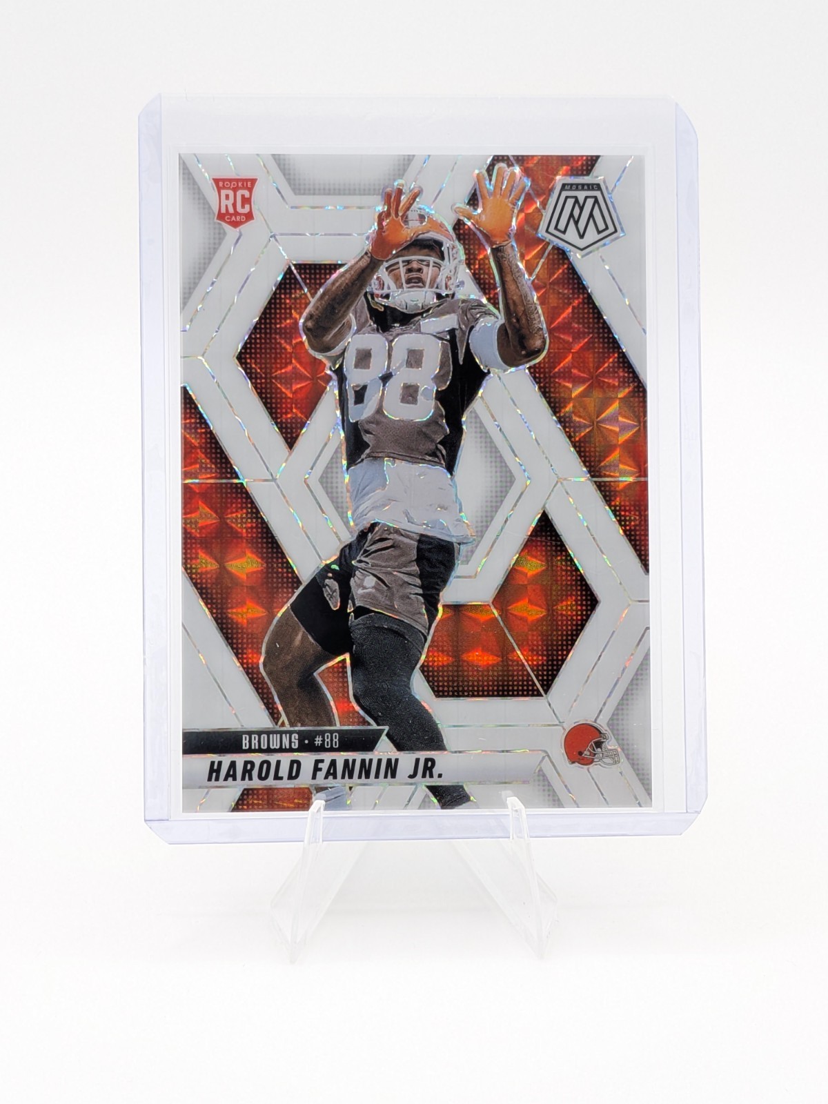 2025 Panini Mosaic Harold Fannin Jr. White Mosaic Prizm Rookie Card /25 #384