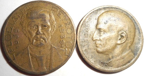 1938 Brazil 1000 Reis, 1939 Brazil 2000 Reis Coins, 2 Coins, 1 Money, SHIPS FREE - Picture 2 of 2