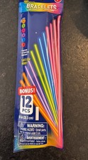  Pack of 12 Glow Bracelets w/ Connectors 6 Different Colors Glow Sticks 8 Inch