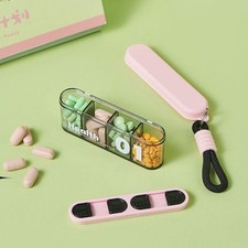 4 compartments Medicine Box Portable Compartment Box Medication Storage Mini Box
