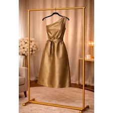 ML Monique Lhuillier Prom One Shoulder Front Pockets Bridesmaid Gray Dress l